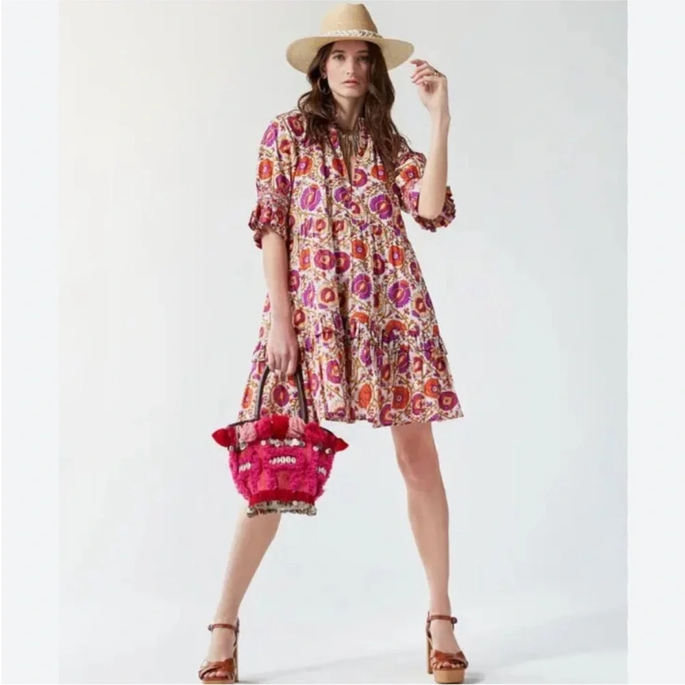 Figue Halima Floral Tiered Mini Dress